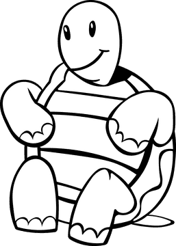 Tortoise Sitting black and white clipart