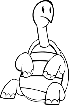 Tortoise Sitting black and white clipart