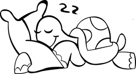 Tortoise Sleeping black and white clipart