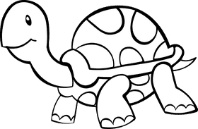 Tortoise black and white clipart