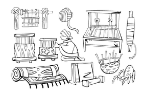 Weaver black and white vector