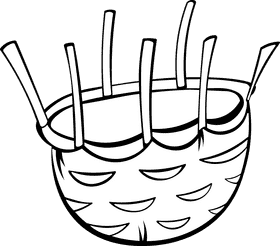 Weaver Basket black and white clipart