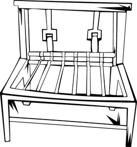 Weaver Modern Loom black and white clipart