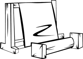 Weaver Old Loom black and white clipart