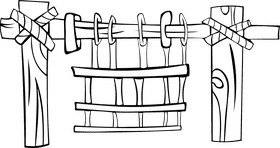 Weaver Old Loom black and white clipart