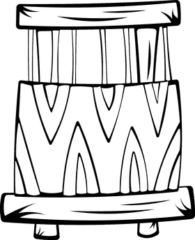 Weaver Old Loom black and white clipart