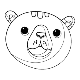 Bear cartoon black and white clipart