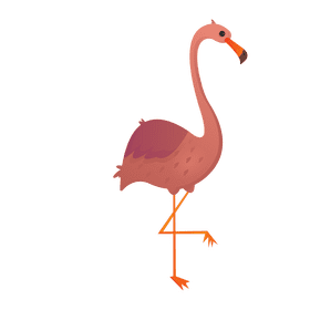 Flamingo bird cartoon clipart