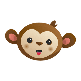 Cute monkey cartoon clipart