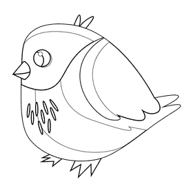 Bird cartoon black and white clipart