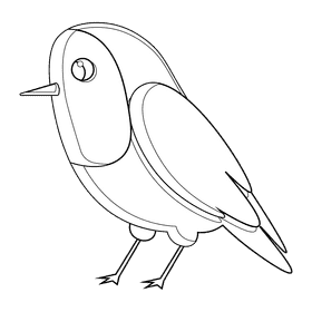 Bird black and white clipart