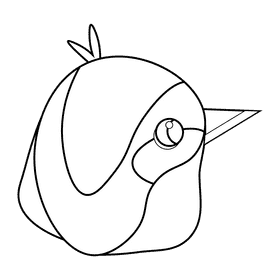 Bird head black and white clipart