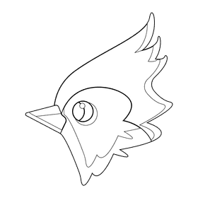 Bird head black and white clipart