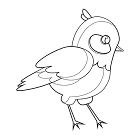 Bird black and white clipart