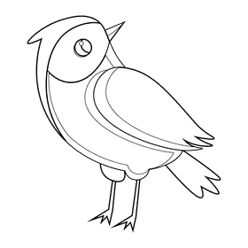 Bird black and white clipart