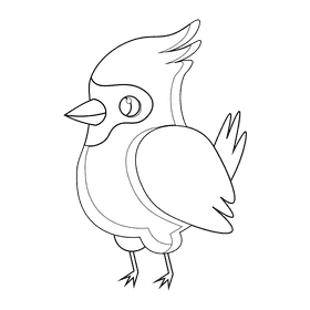 Bird black and white clipart