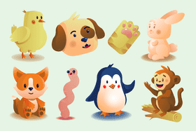 Cute animals vector