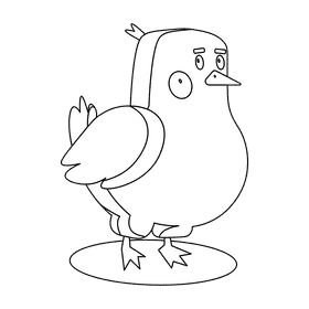 Cute bird black and white clipart