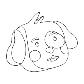 Cute dog black and white clipart