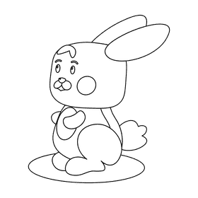 Cute hare black and white clipart