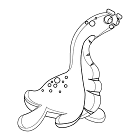 Dinosaur black and white clipart