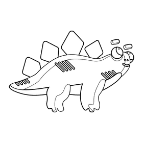 Dinosaur black and white clipart