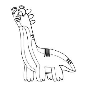 Dinosaur black and white clipart