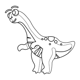 Cute dinosaur black and white clipart