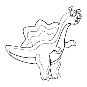 Cute dino black and white clipart