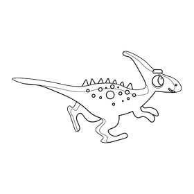 Dinosaur black and white clipart