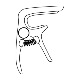 Guitar capo drawing black and white clipart