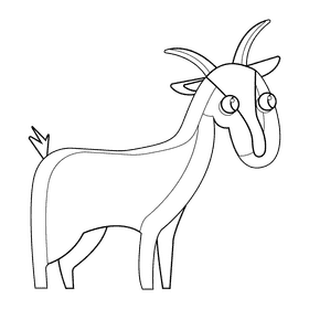 Goat black and white clipart