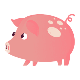Cute farm pig clipart