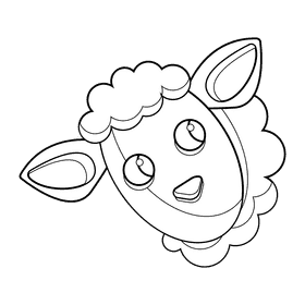Cute farm sheep black and white clipart