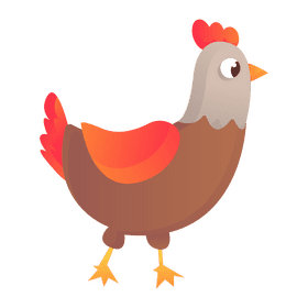 Cute farm chicken clipart