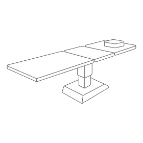 Hospital bed massage and chiropractic table black and white clipart