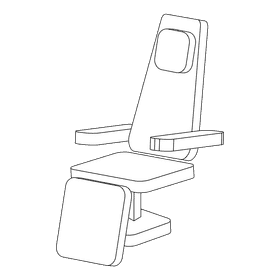 Hospital bed medical 3 section couch black and white clipart