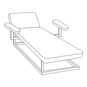 Hospital bed medical bed with armrests black and white clipart