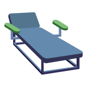 Hospital bed medical bed with armrests clipart