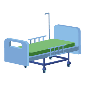 Hospital bed medical bed with grab handle clipart