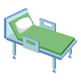 Hospital bed medical bed with pillow clipart