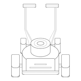 Lawn mower cylindrical black and white clipart