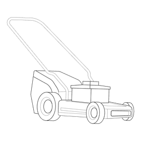 Lawn mower grass collector black and white clipart