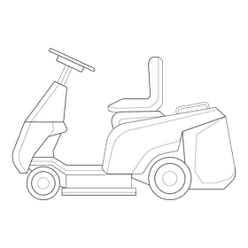 Lawn mower mini tractor black and white clipart