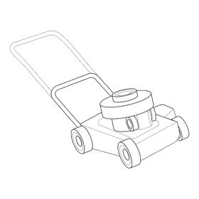 Lawn mower rotor blue black and white clipart