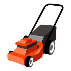 Lawn mower orange clipart