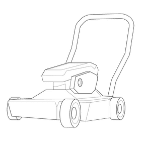 Lawn mower black and white clipart