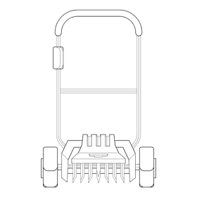 Lawn mower segmental black and white clipart