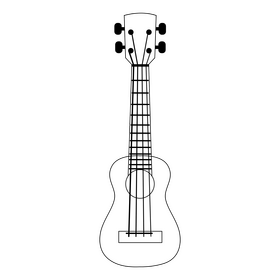 Ukulele drawing black and white clipart