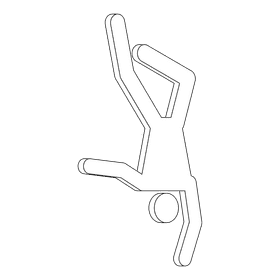 Stickman coup black and white clipart